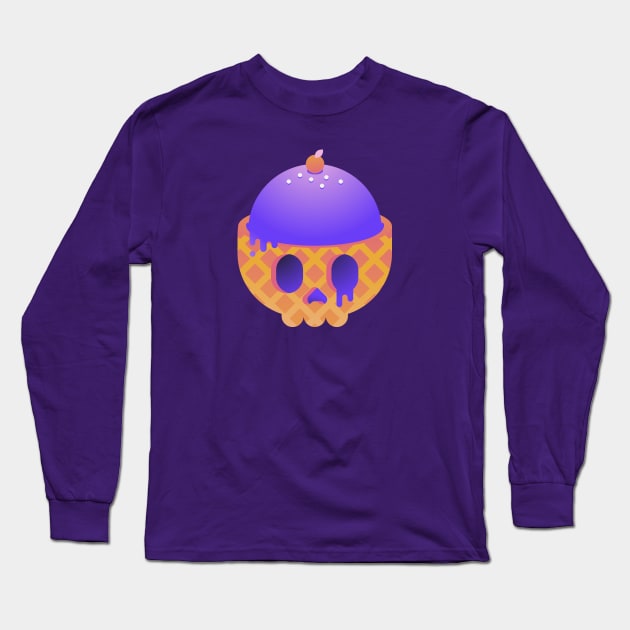 Ice Cream Skull Long Sleeve T-Shirt by noeyedeer